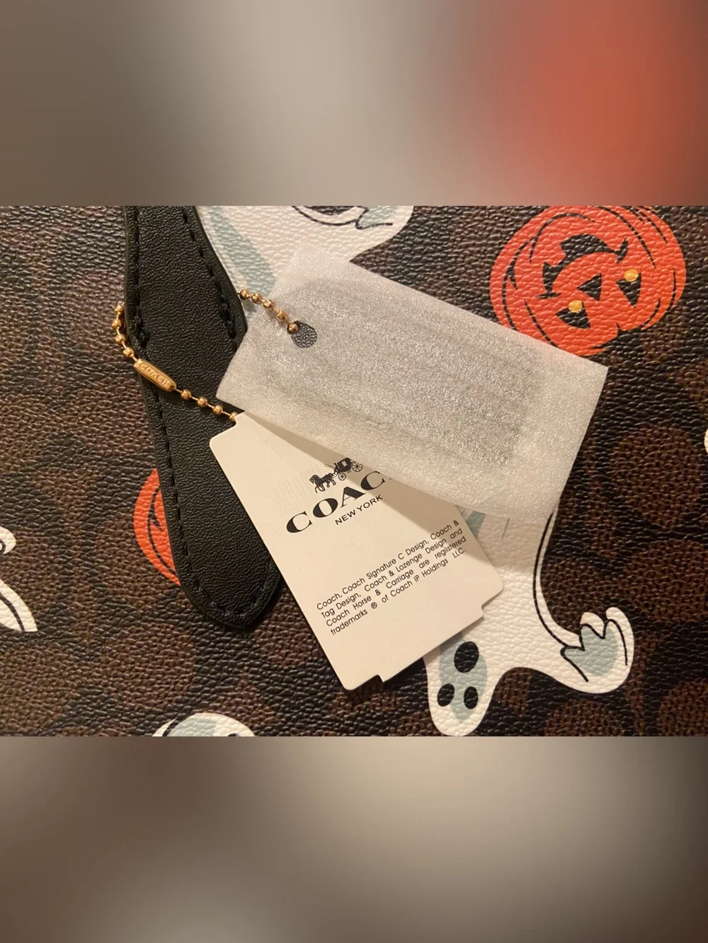 Coach Brown Halloween Ghost & Pumpkin Tote